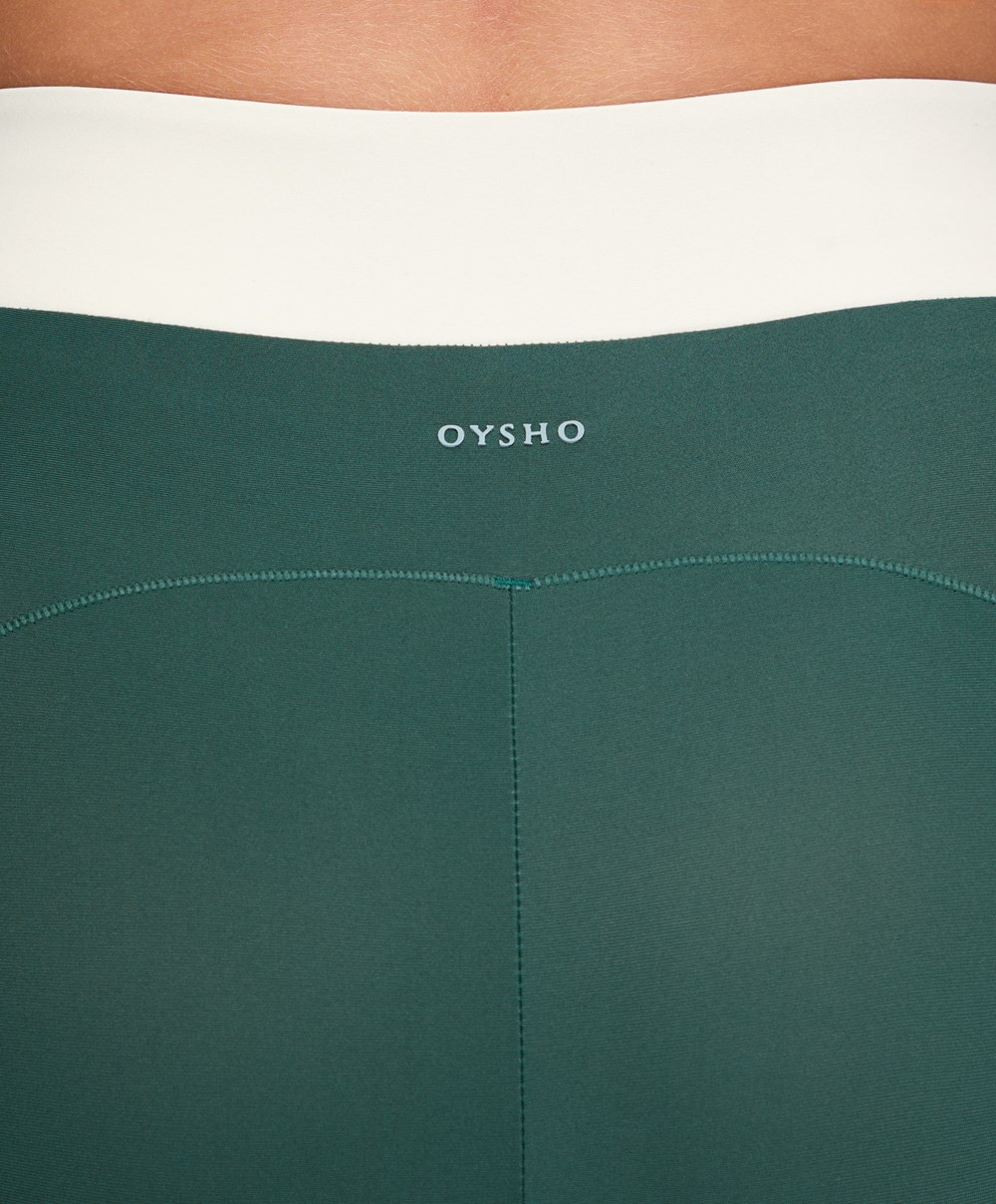 Oysho 20cm Cycling Shorts Zöld | LJFRPH-738