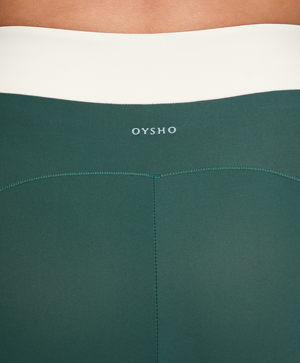 Oysho 20cm Cycling Shorts Zöld | LSDEUH-436