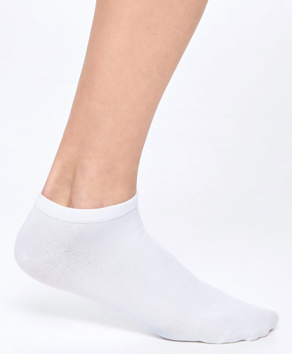 Oysho 2 Pairs Of Modal Trainer Socks Fehér | UKZAVY-487