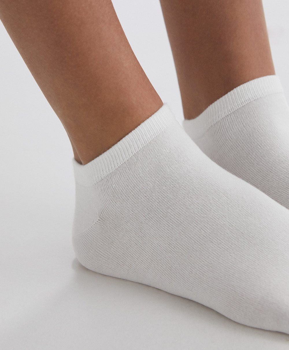 Oysho 2 Pairs Of Modal Trainer Socks Fehér | UKZAVY-487