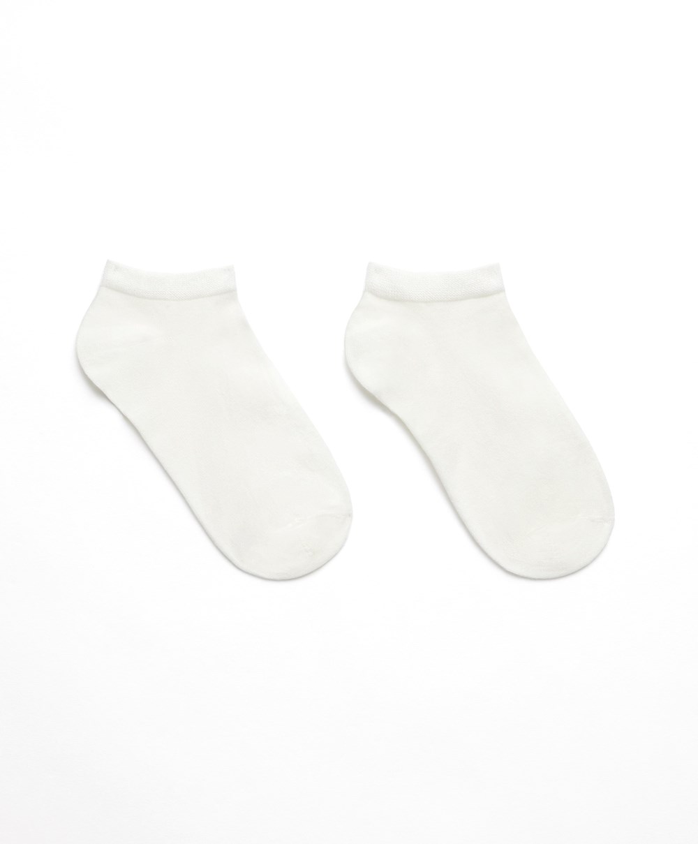 Oysho 2 Pairs Of Modal Trainer Socks Fehér | UKZAVY-487