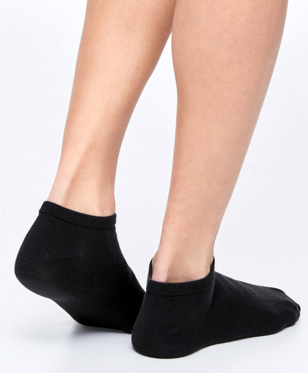 Oysho 2 Pairs Of Modal Trainer Socks Fekete | NAZIHQ-041