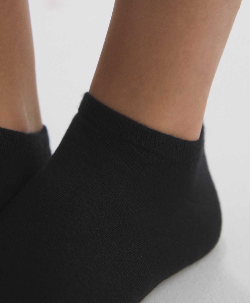 Oysho 2 Pairs Of Modal Trainer Socks Fekete | NAZIHQ-041