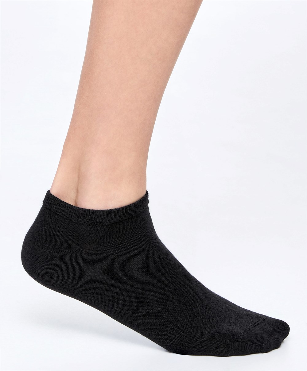 Oysho 2 Pairs Of Modal Trainer Socks Fekete | NAZIHQ-041