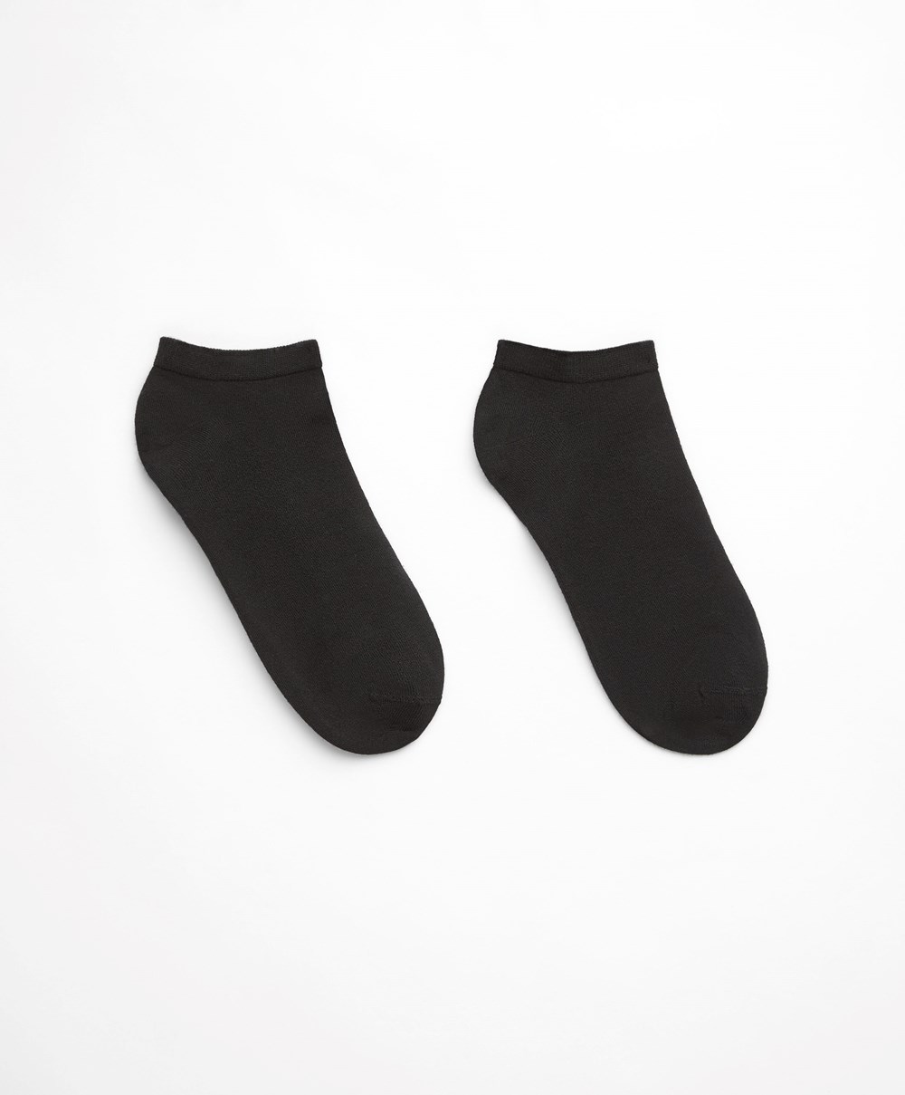 Oysho 2 Pairs Of Modal Trainer Socks Fekete | NAZIHQ-041