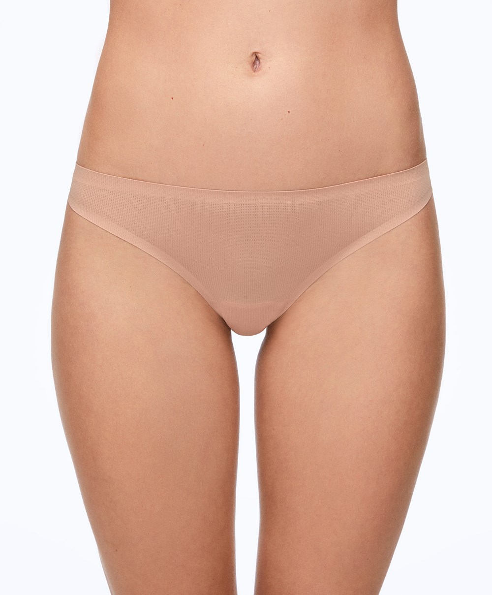 Oysho 2 Polyamide Active Thongs Bézs | HLKVTR-658