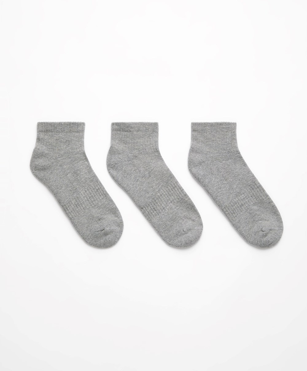 Oysho 3 Pairs Of Pamut Quarter Socks Szürke | UNWZRO-867