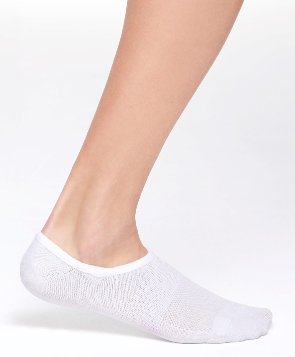 Oysho 3 Pairs Of Pamut Sport Footsies Fehér | IHNOFE-470