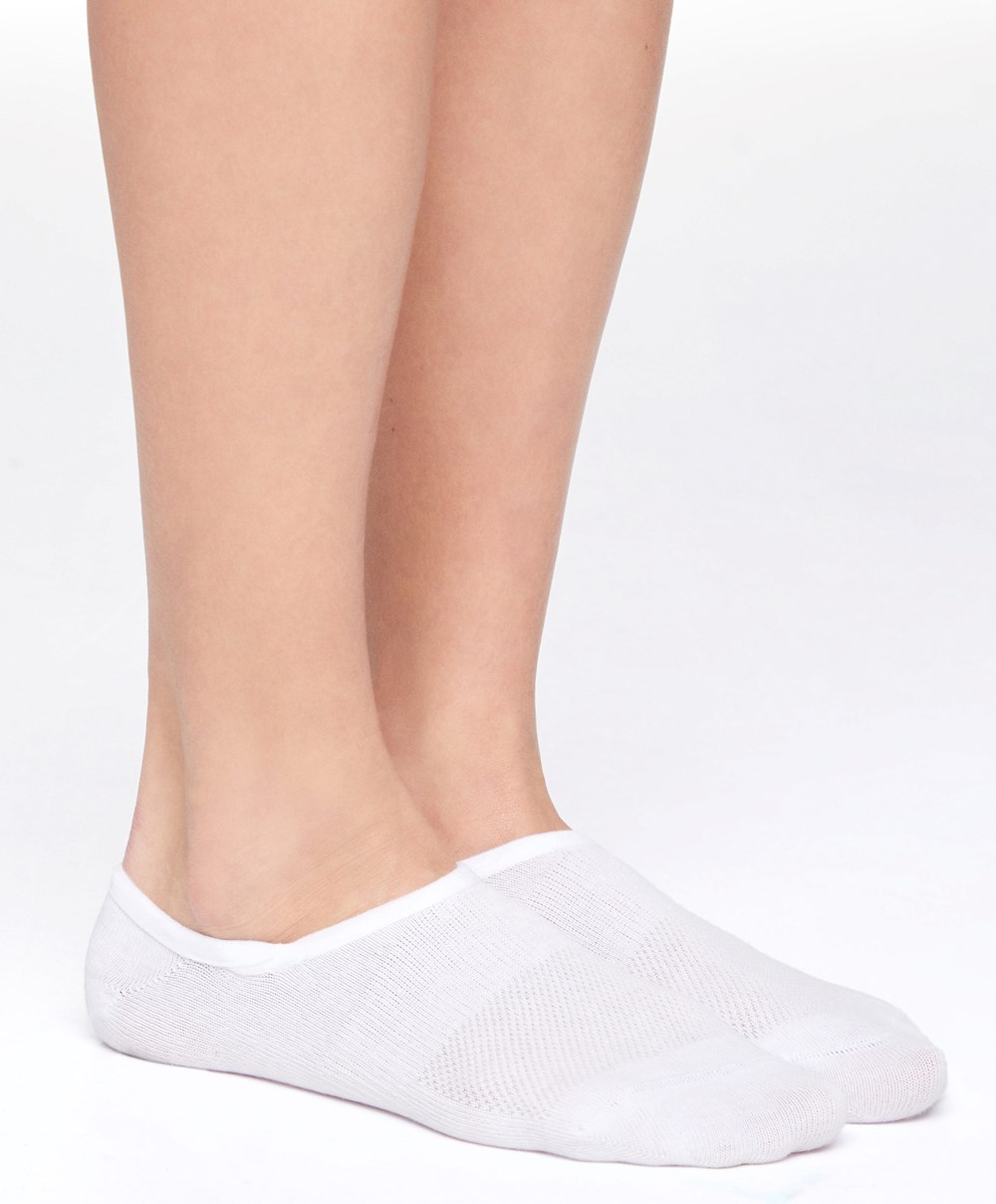 Oysho 3 Pairs Of Pamut Sport Footsies Fehér | IHNOFE-470