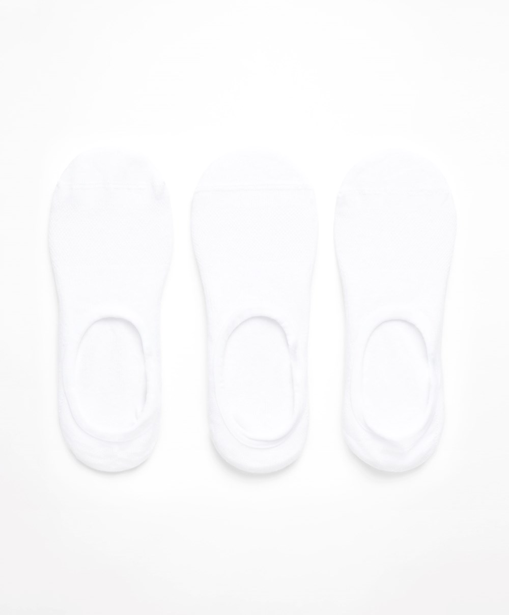 Oysho 3 Pairs Of Pamut Sport Footsies Fehér | IHNOFE-470