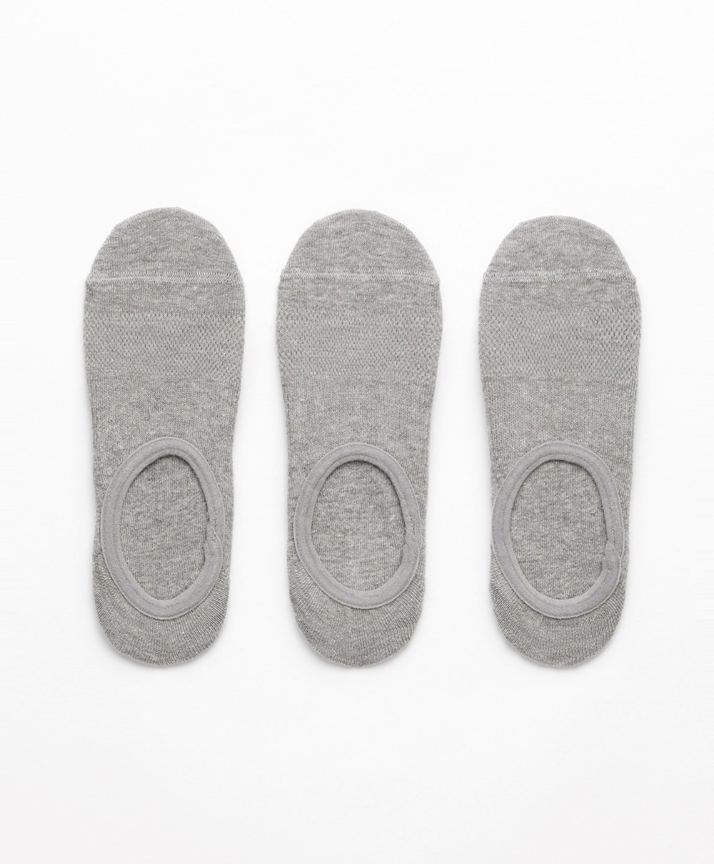 Oysho 3 Pairs Of Pamut Sport Footsies Szürke | LQIGCF-845