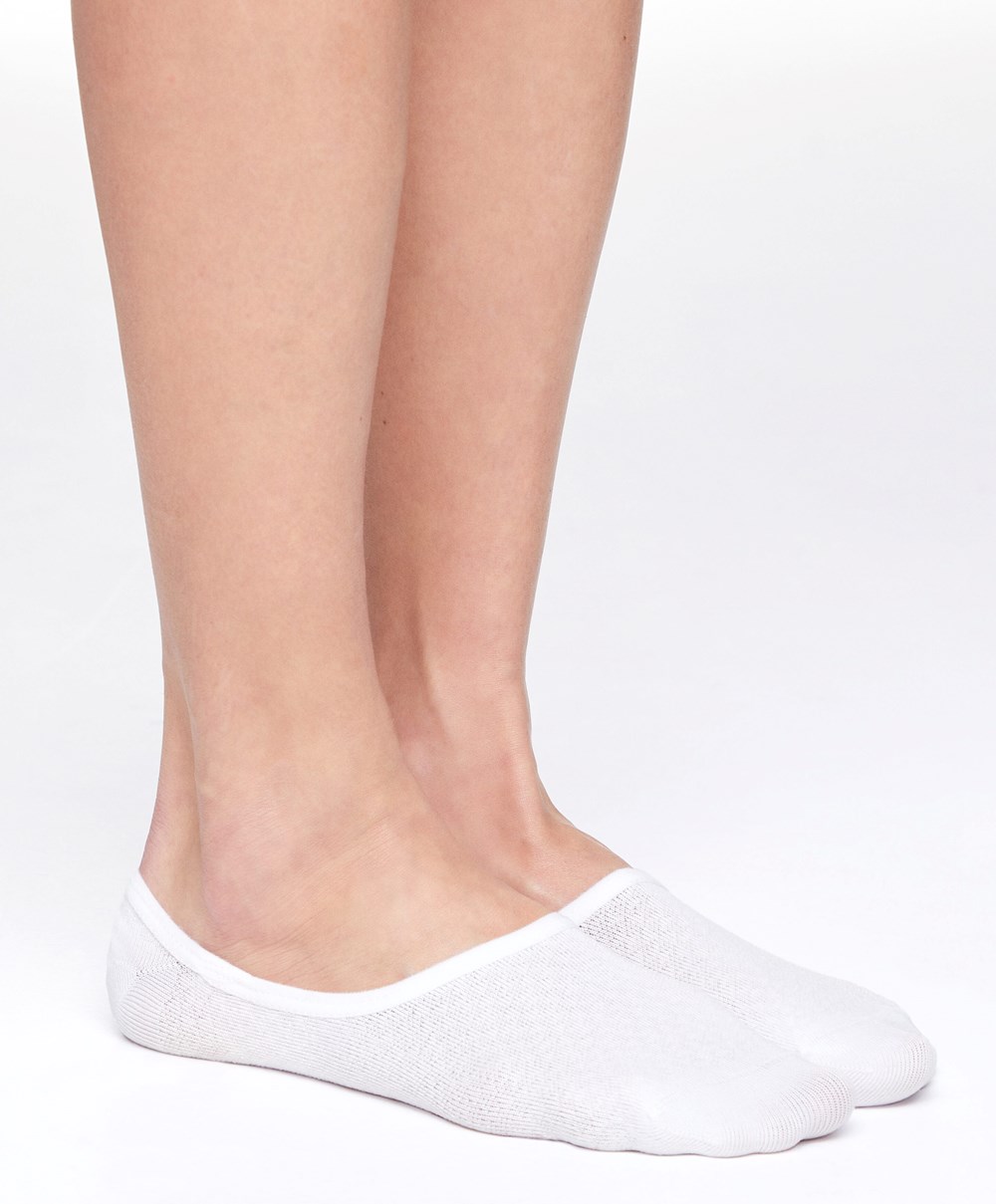 Oysho 3 Pairs Of Polyamide Sports Footsies Fehér | EISXZF-605