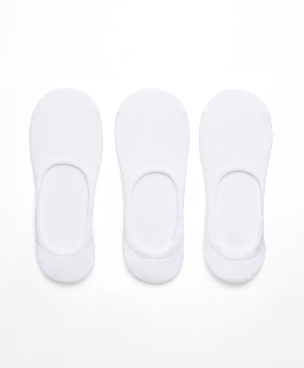 Oysho 3 Pairs Of Polyamide Sports Footsies Fehér | EISXZF-605