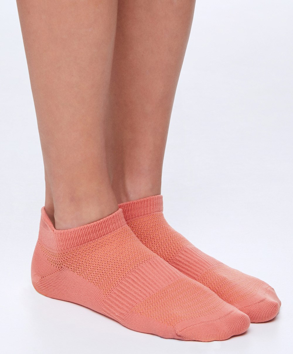 Oysho 3 Pairs Of Polyamide Sports Sneaker Socks Korall | CAWPDI-765