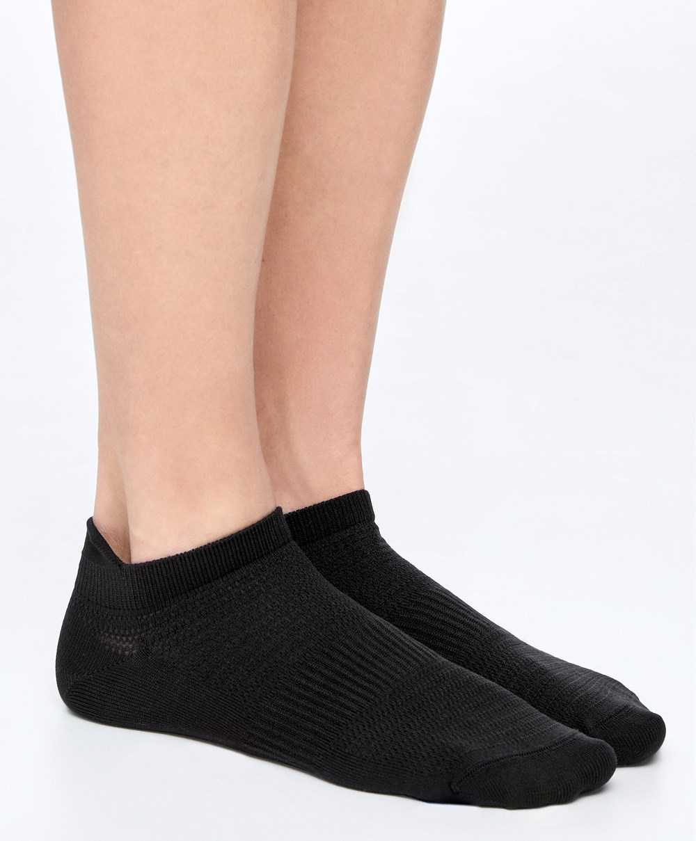 Oysho 3 Pairs Of Polyamide Sports Sneaker Socks Fekete | YDGFBL-075