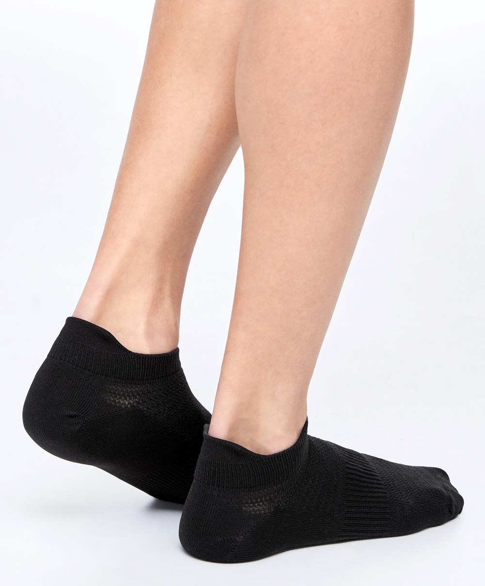 Oysho 3 Pairs Of Polyamide Sports Sneaker Socks Fekete | YDGFBL-075