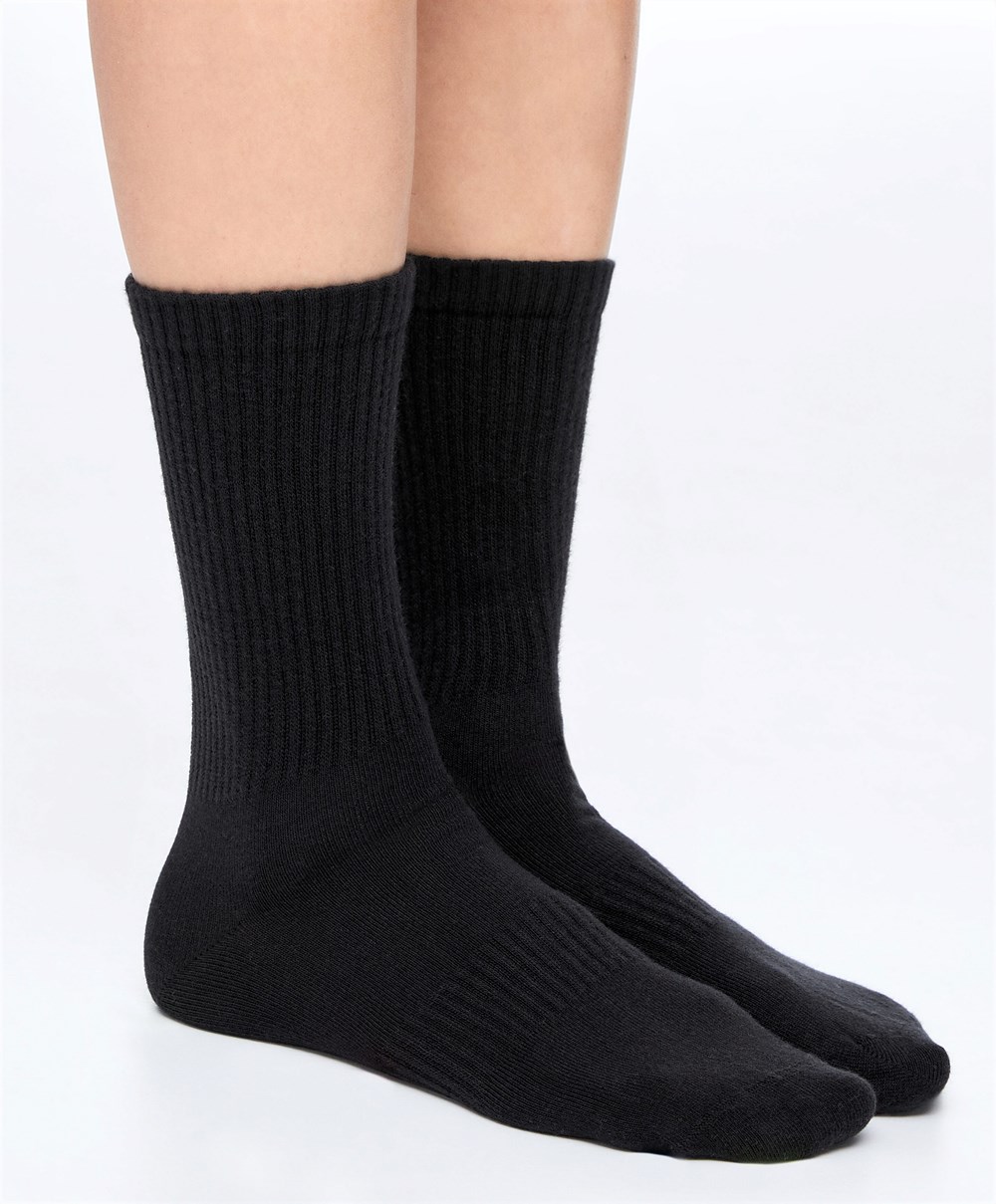 Oysho 3 Pairs Of Sports Pamut Classic Socks Fekete | LUHSMK-918