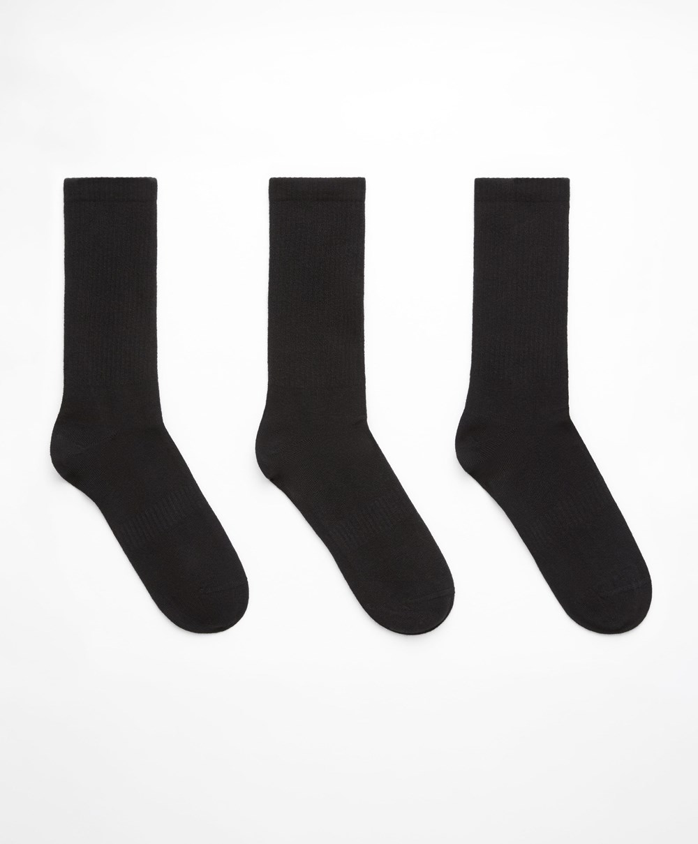 Oysho 3 Pairs Of Sports Pamut Classic Socks Fekete | LUHSMK-918