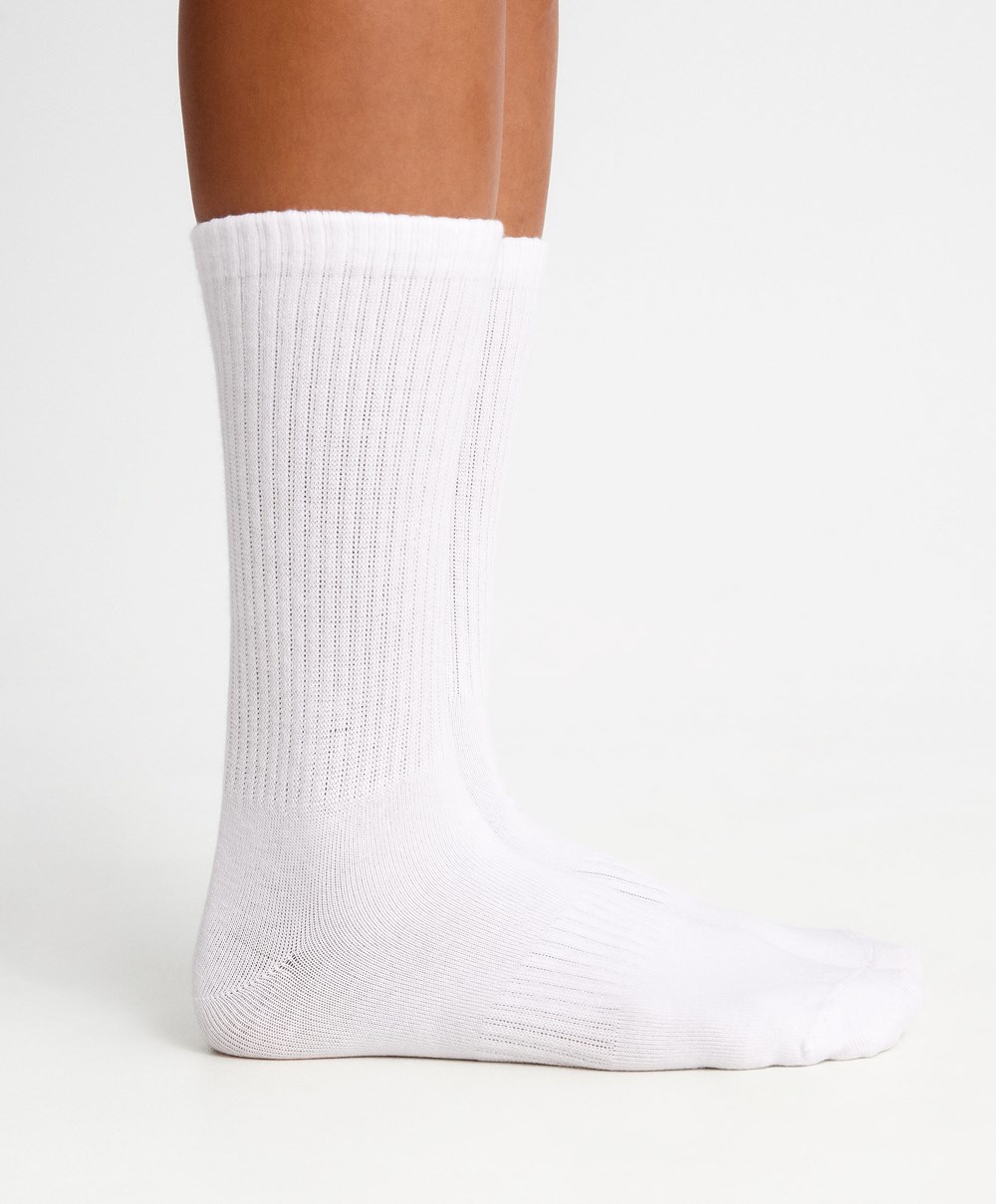 Oysho 3 Pairs Of Sports Pamut Classic Socks Fehér | VGKPLB-120