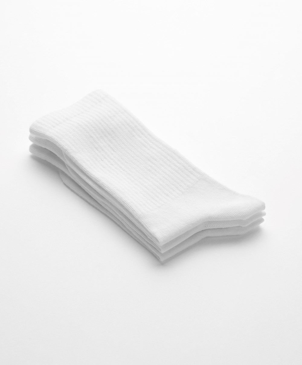 Oysho 3 Pairs Of Sports Pamut Classic Socks Fehér | VGKPLB-120