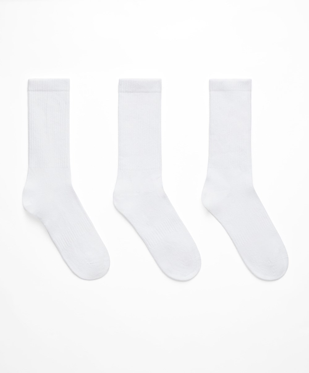 Oysho 3 Pairs Of Sports Pamut Classic Socks Fehér | VGKPLB-120