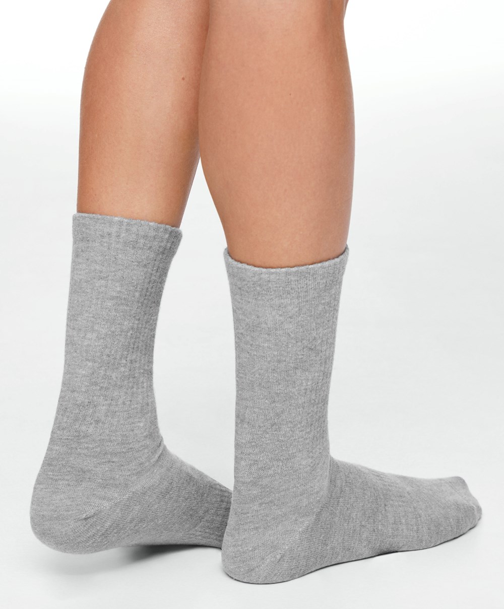 Oysho 3 Pairs Of Sports Pamut Classic Socks Szürke | XFGTOS-312