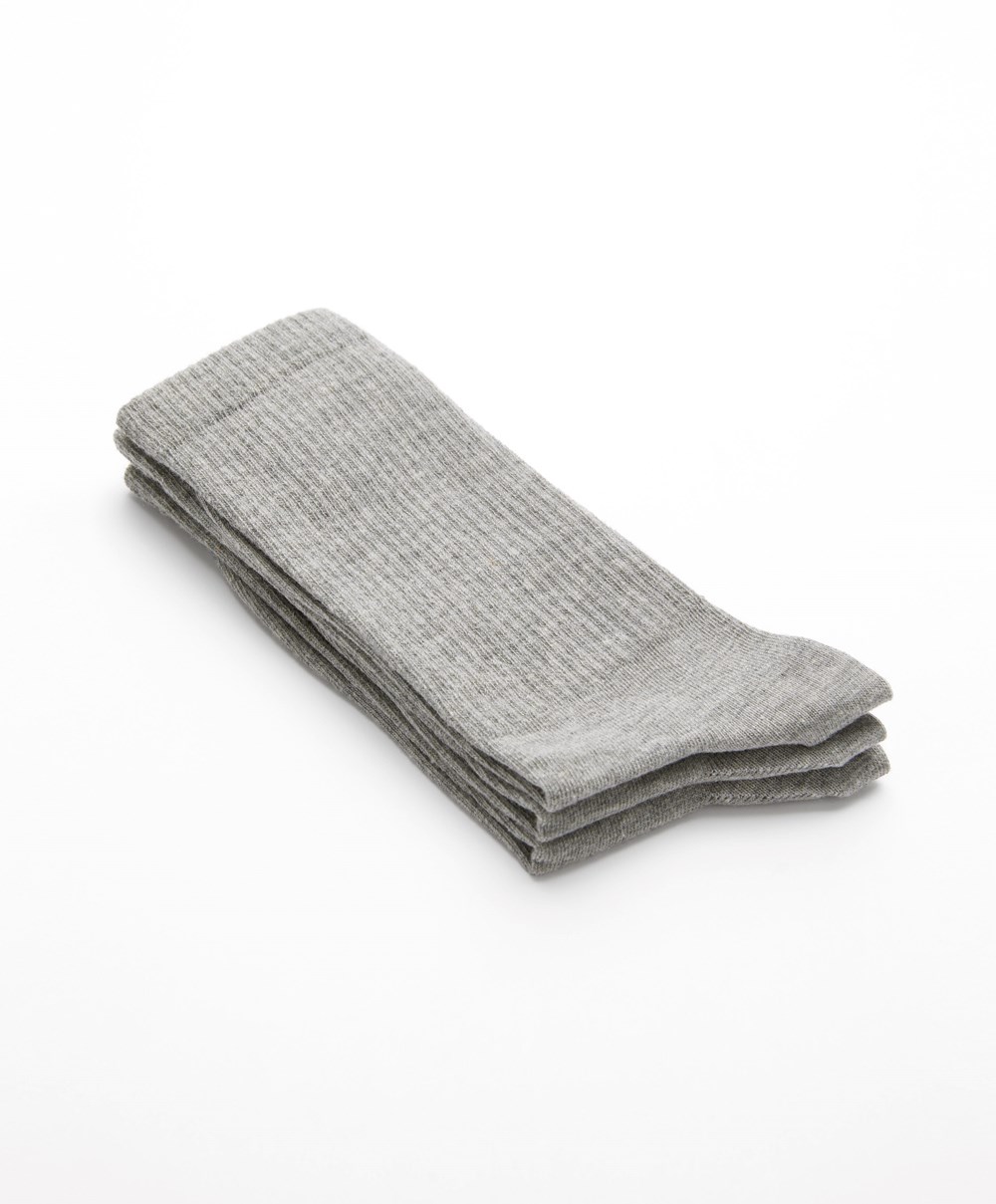 Oysho 3 Pairs Of Sports Pamut Classic Socks Szürke | XFGTOS-312