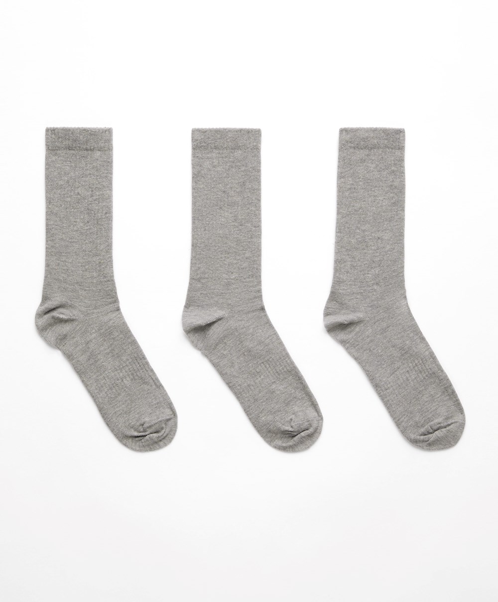 Oysho 3 Pairs Of Sports Pamut Classic Socks Szürke | XFGTOS-312