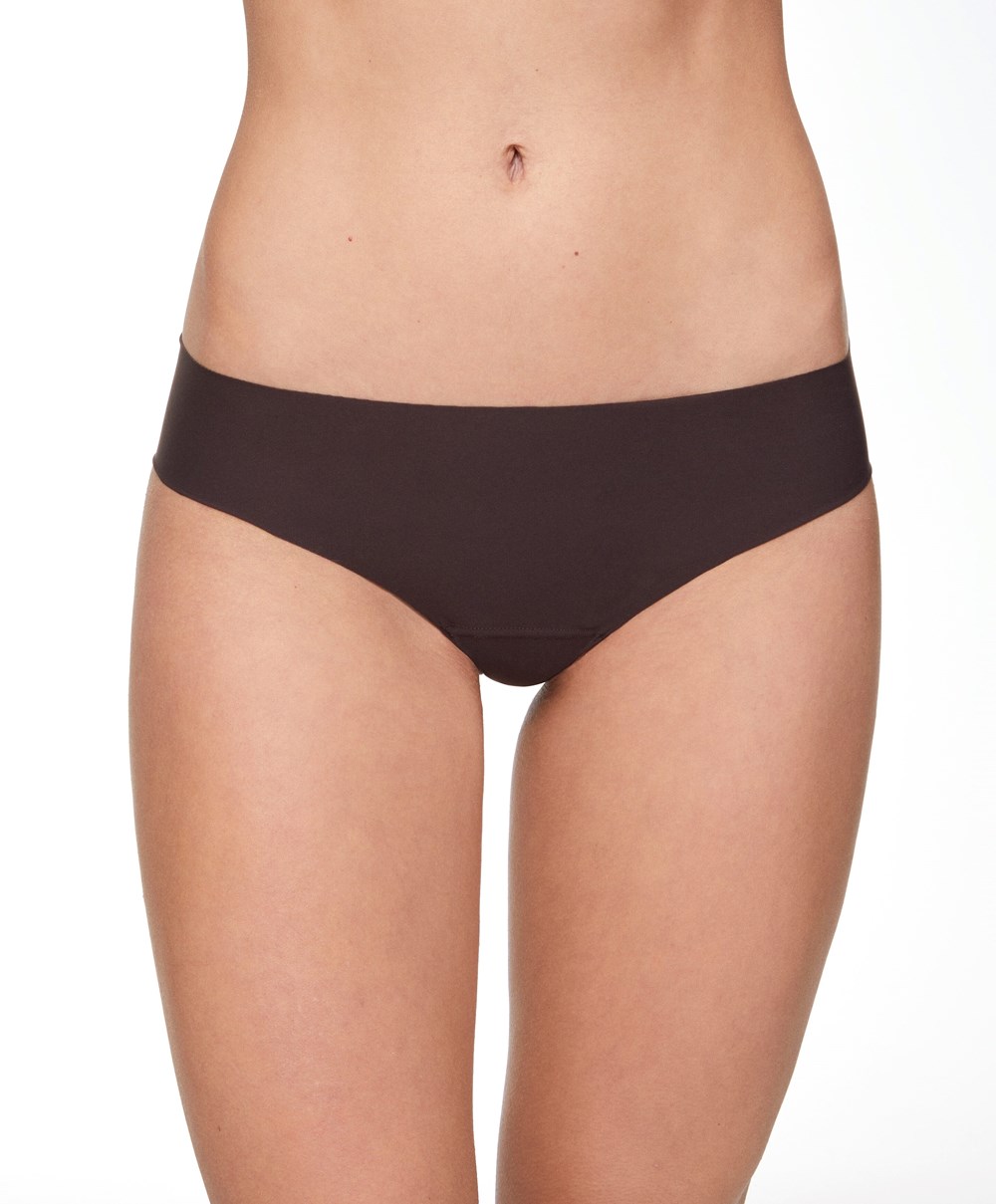 Oysho 3 Pantone™ Invisible Cheeky Brazilian Briefs Barna | FQUSWG-240