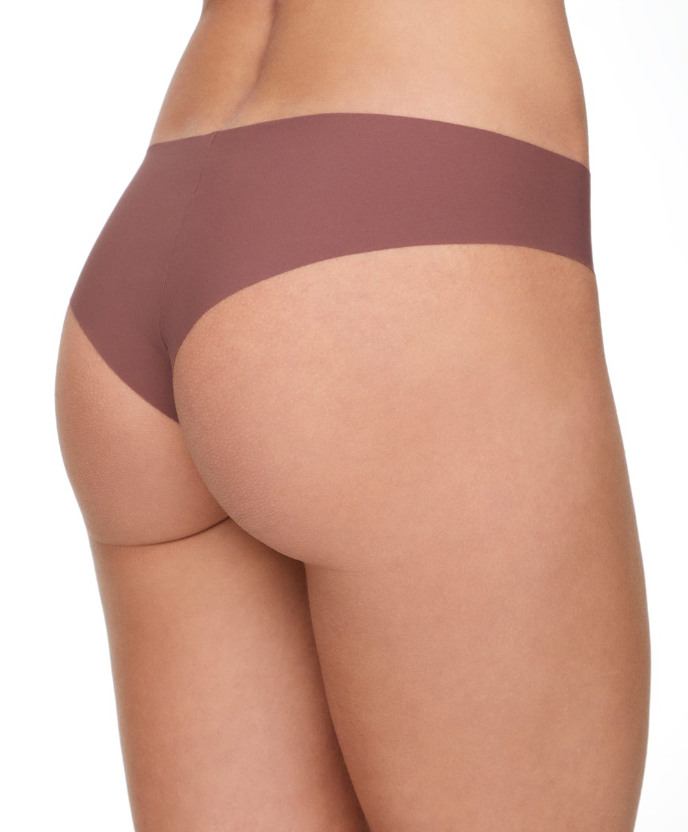 Oysho 3 Pantone™ Invisible Cheeky Brazilian Briefs Barna | FQUSWG-240