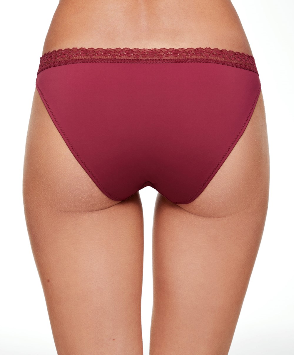 Oysho 5 Classic Briefs In Polyamide With Floral Csipke Trim Geranium | RJSQMZ-457