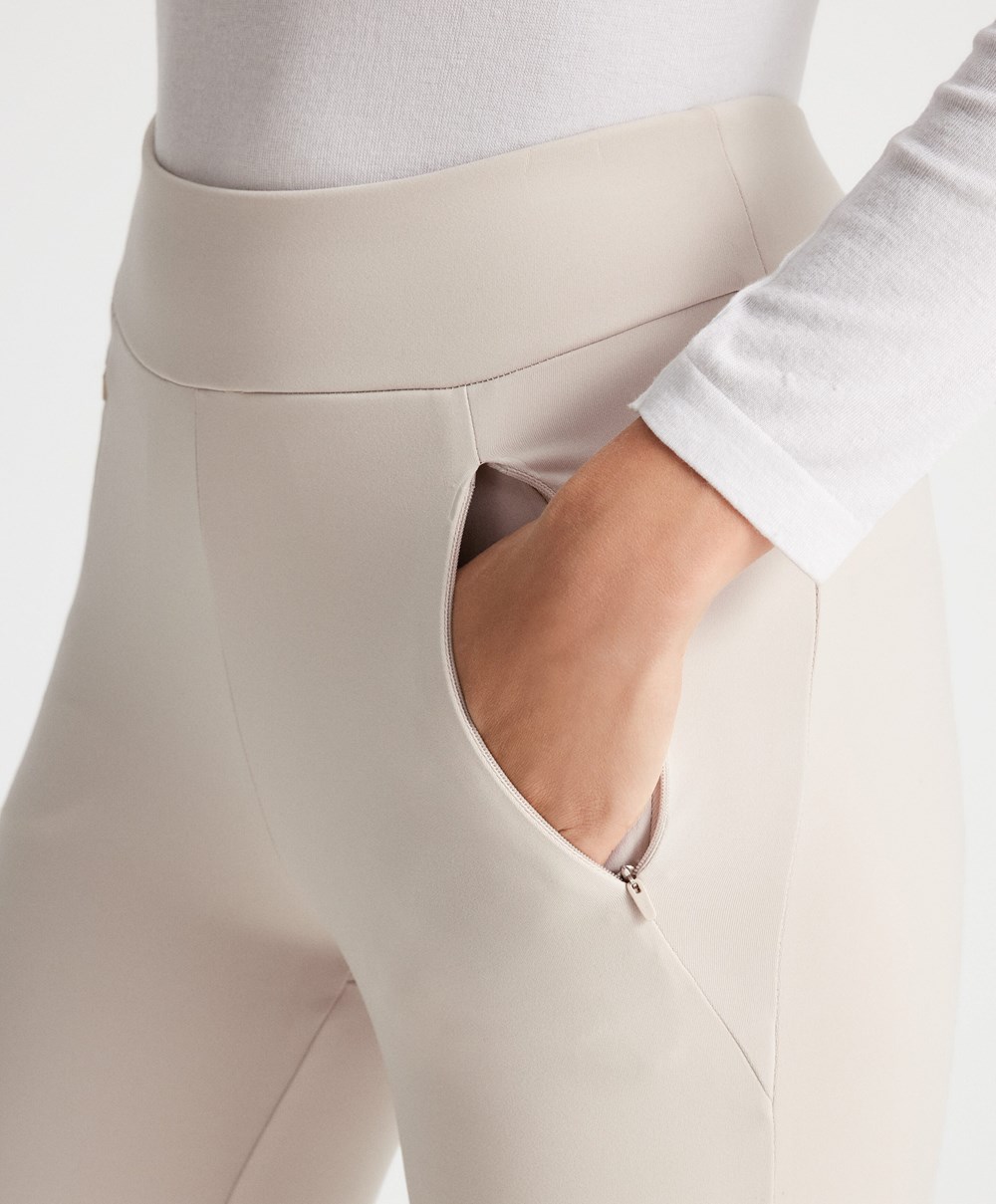 Oysho 70cm Warm Leggings Sand | NTXUIQ-980