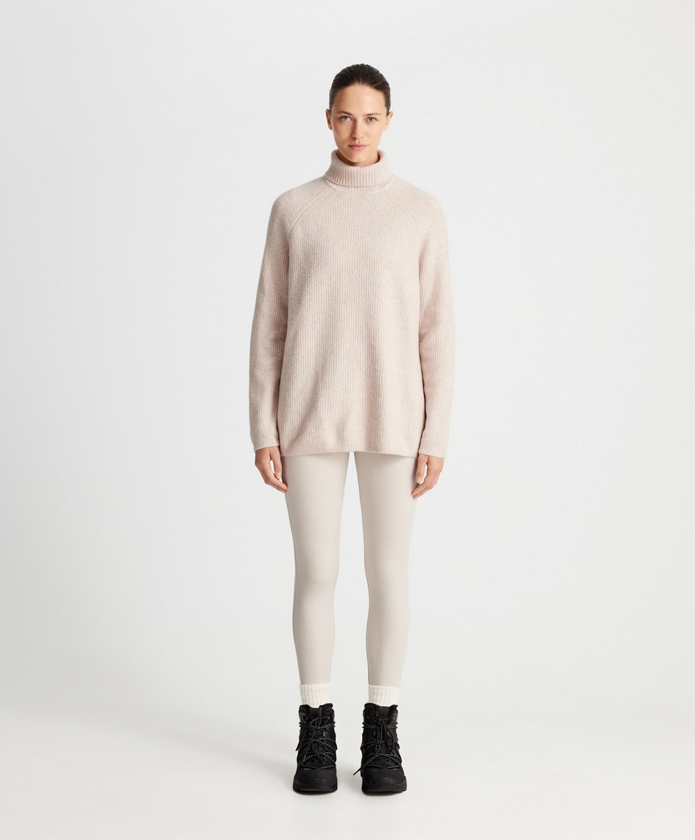 Oysho 70cm Warm Leggings Sand | NTXUIQ-980