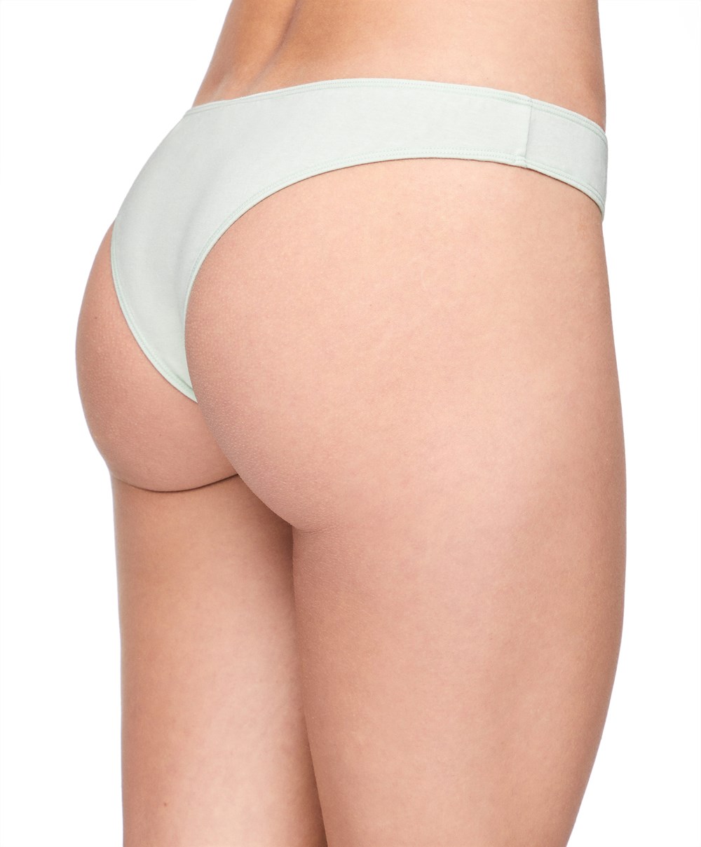 Oysho 7 Pamut Brazilian Briefs Washed Lime | LHPIWT-847