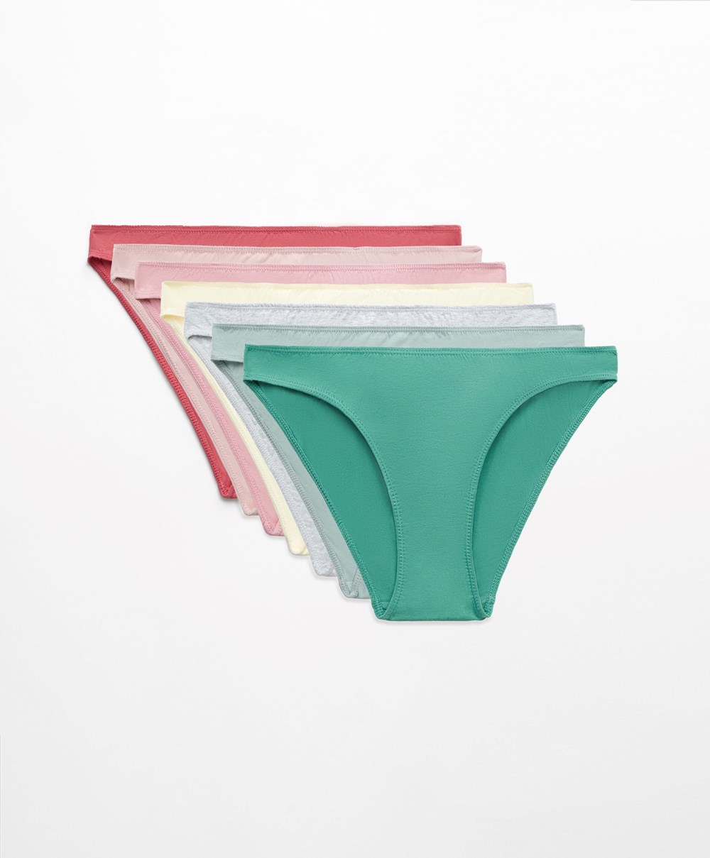 Oysho 7 Pamut Classic Briefs Rosette | NZAOFC-348