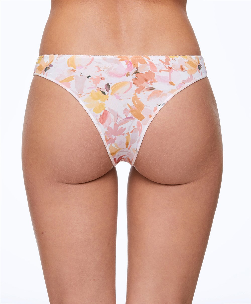 Oysho 7 Printed Polyamide Brazilian Briefs Kék | LHRDIS-759