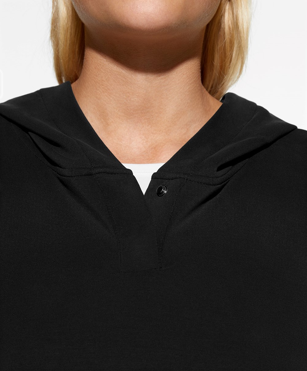 Oysho Adjustable Modal Sweatshirt Fekete | SMTVIH-905