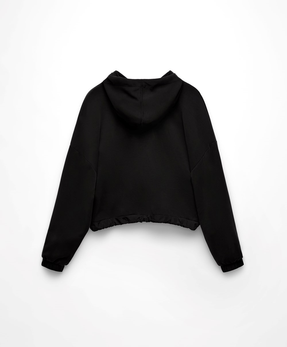 Oysho Adjustable Modal Sweatshirt Fekete | SMTVIH-905