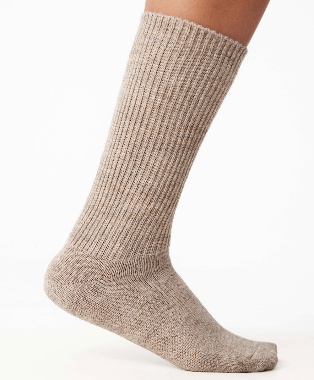 Oysho Alpaca Classic Socks Mink | IDLTVF-503