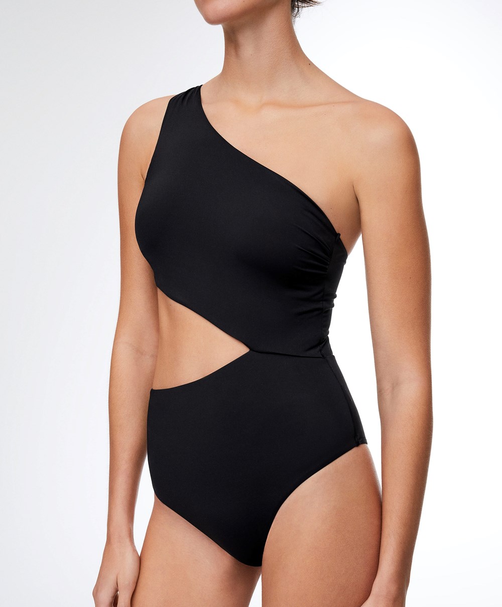 Oysho Asymmetric Trikini Fekete | CLPDKR-724