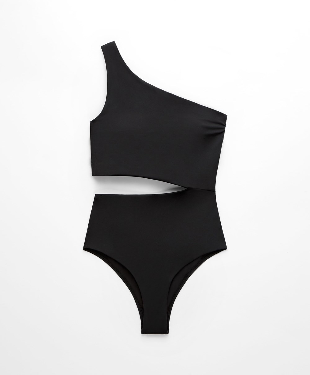 Oysho Asymmetric Trikini Fekete | CLPDKR-724