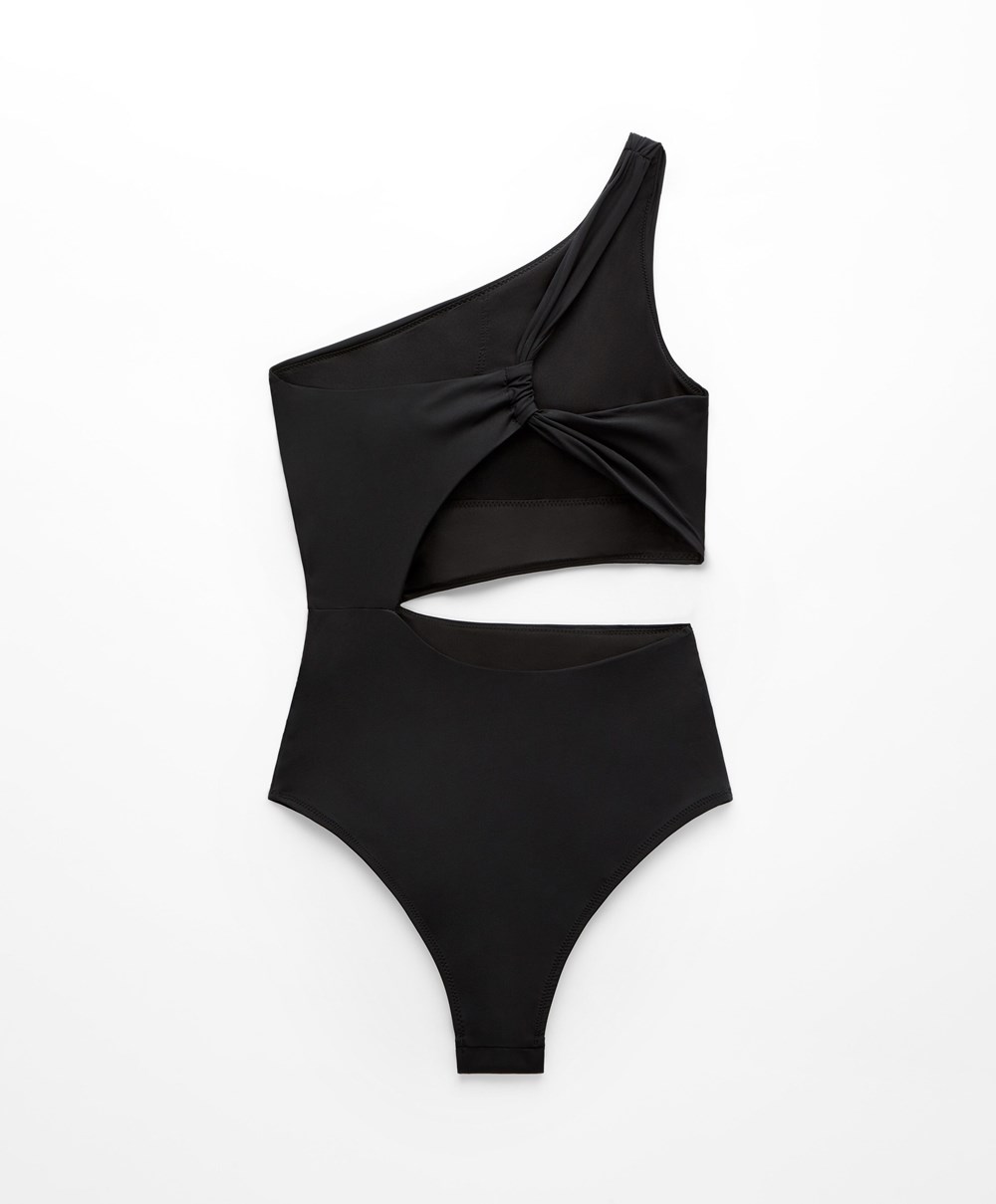 Oysho Asymmetric Trikini Fekete | CLPDKR-724