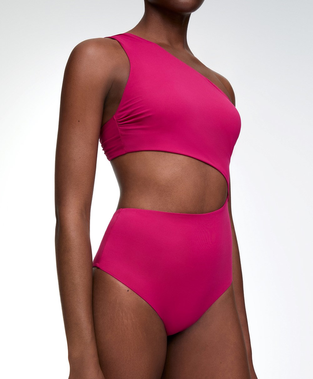 Oysho Asymmetric Trikini Fukszia | XBCPKH-082