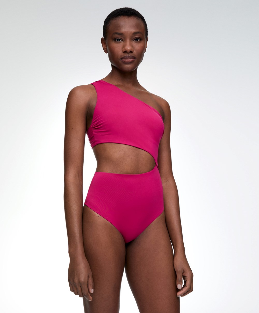 Oysho Asymmetric Trikini Fukszia | XBCPKH-082