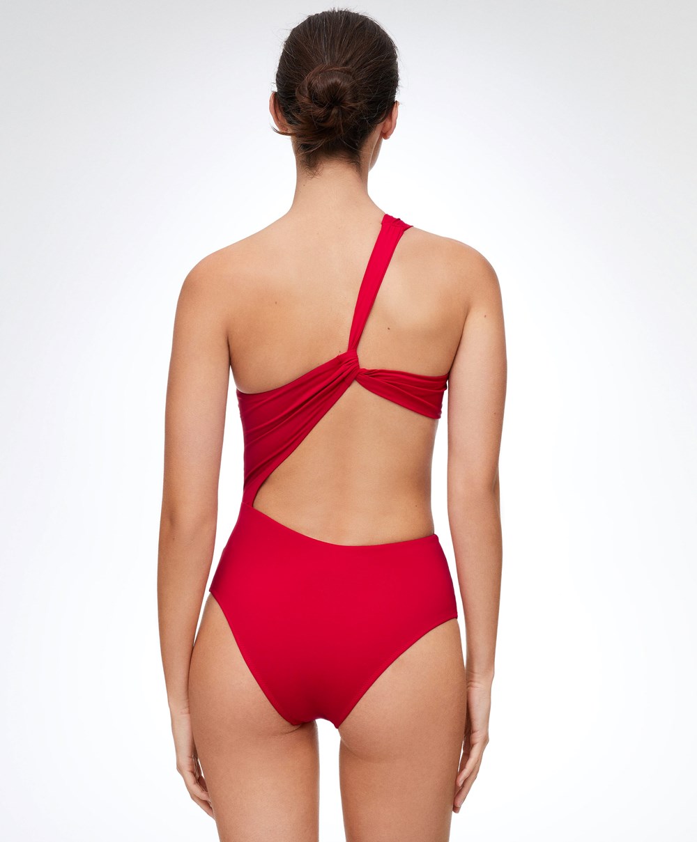 Oysho Asymmetric Trikini Piros | EUAPOD-409