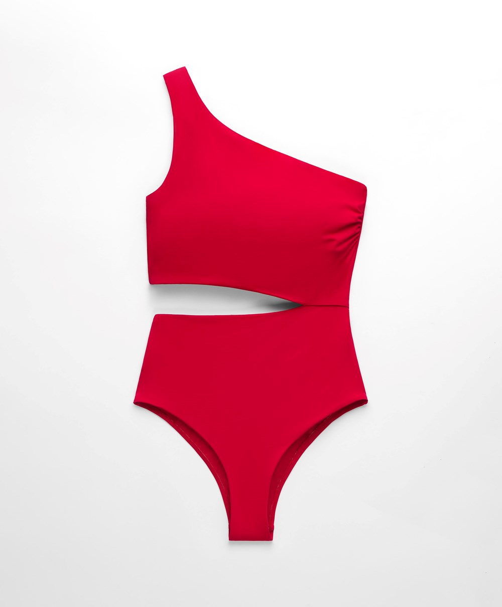 Oysho Asymmetric Trikini Piros | EUAPOD-409