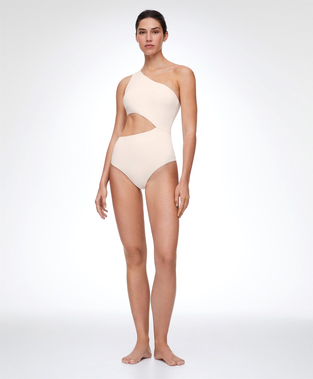 Oysho Asymmetric Trikini Vanilla | BQRGED-984