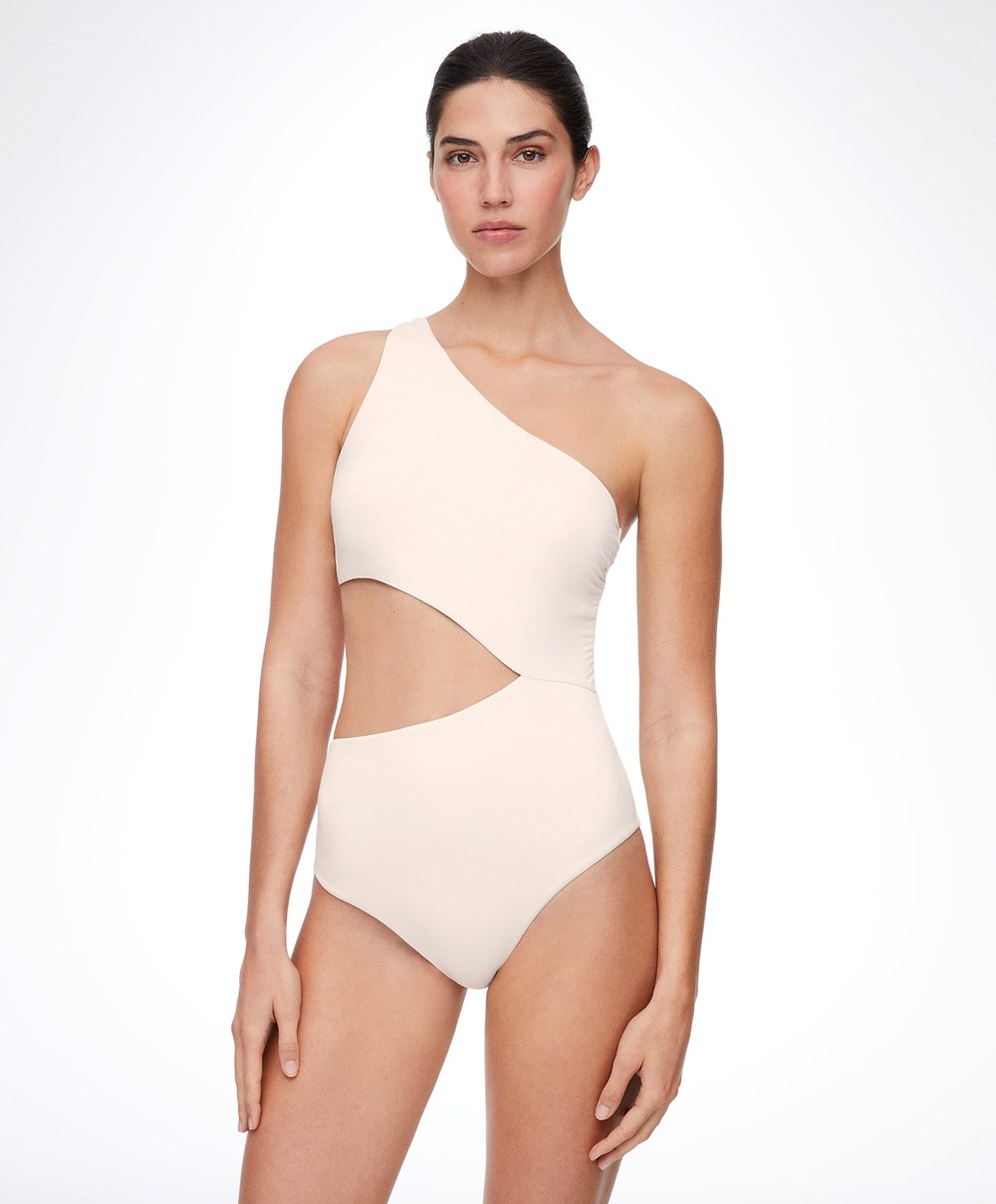 Oysho Asymmetric Trikini Vanilla | BQRGED-984