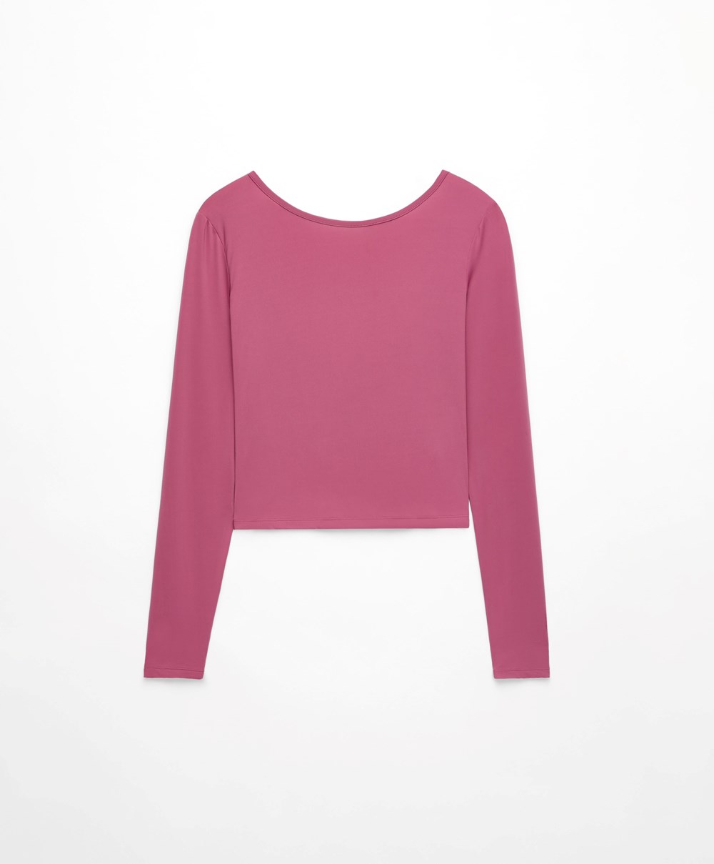 Oysho Back Detail Long-sleeved T-shirt Mid-rosette | WDCTOJ-015