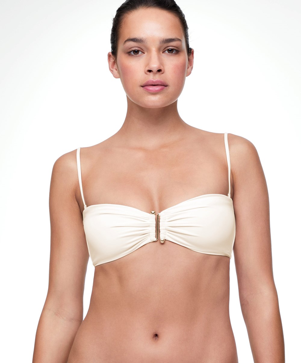 Oysho Bandeau Bikini Top Ecru | NOTESA-398